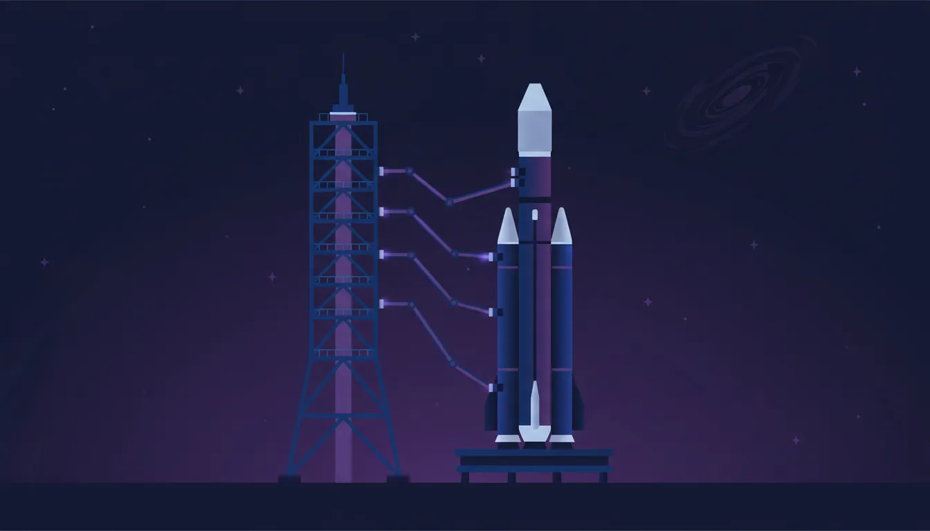 Launch tower illustration