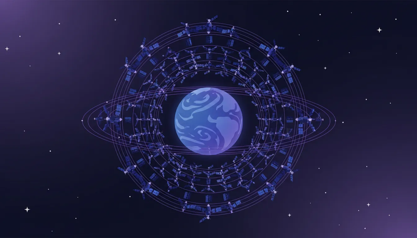 Satellite constellation illustration