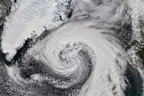 Extratropical Cyclone Whips Past Iceland