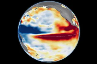The 2015-16 El Niño was also very strong, as elevated sea levels in October 2015 show.